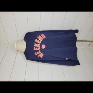 NWT Simply Southern XL Navy with pink "weekend" lightweight sweatshirt